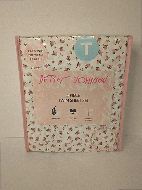 4 pc Luv Betsey by Betsey Johnson Twin Sheet Set Baby Buds Floral Mini Roses