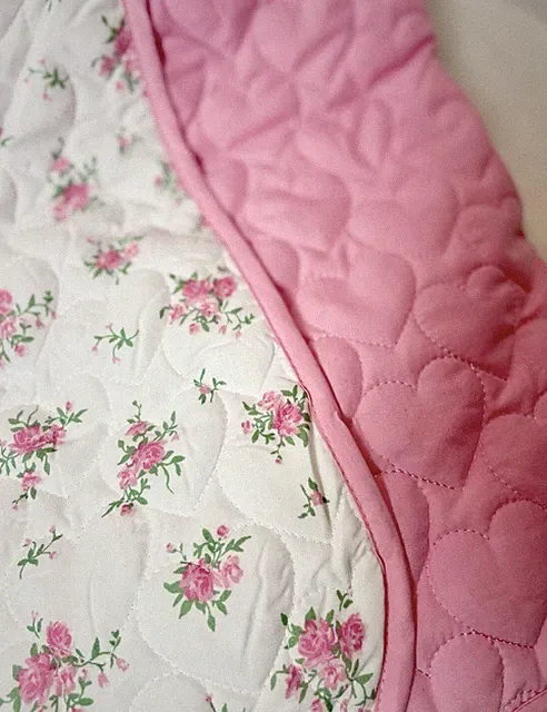 Betsey Johnson 2 Piece Reversible Twin Quilt Set Sham Flower Dreams Pinks Greens