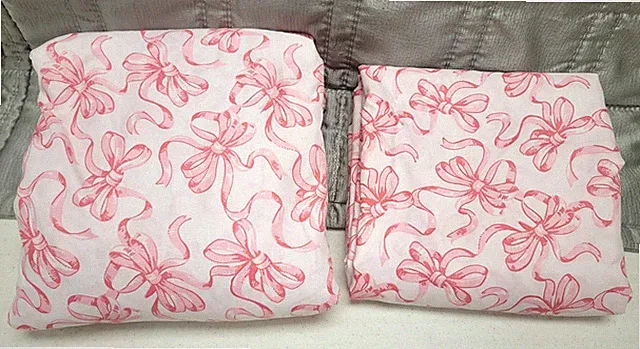 BETSEY JOHNSON Ballet Bows Petal Microfiber Queen Duvet Cover Flat Sheet Only