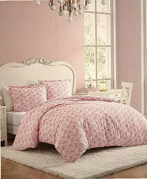 Betsey Johnson Ballet Bows Reversible 3-Pc. Duvet Cover Set, King