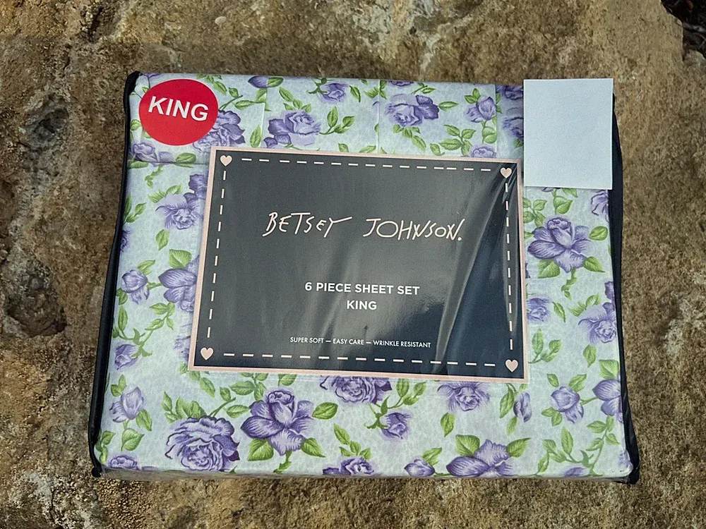 Betsey Johnson Buds Purple King Sheet Set Floral Polyester OEKO-TEX