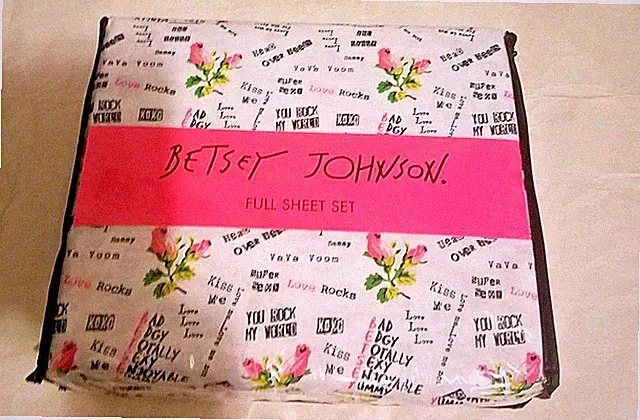 Betsey Johnson FULL Sheet 4 Piece Set~~ Punk Love BBG NEW