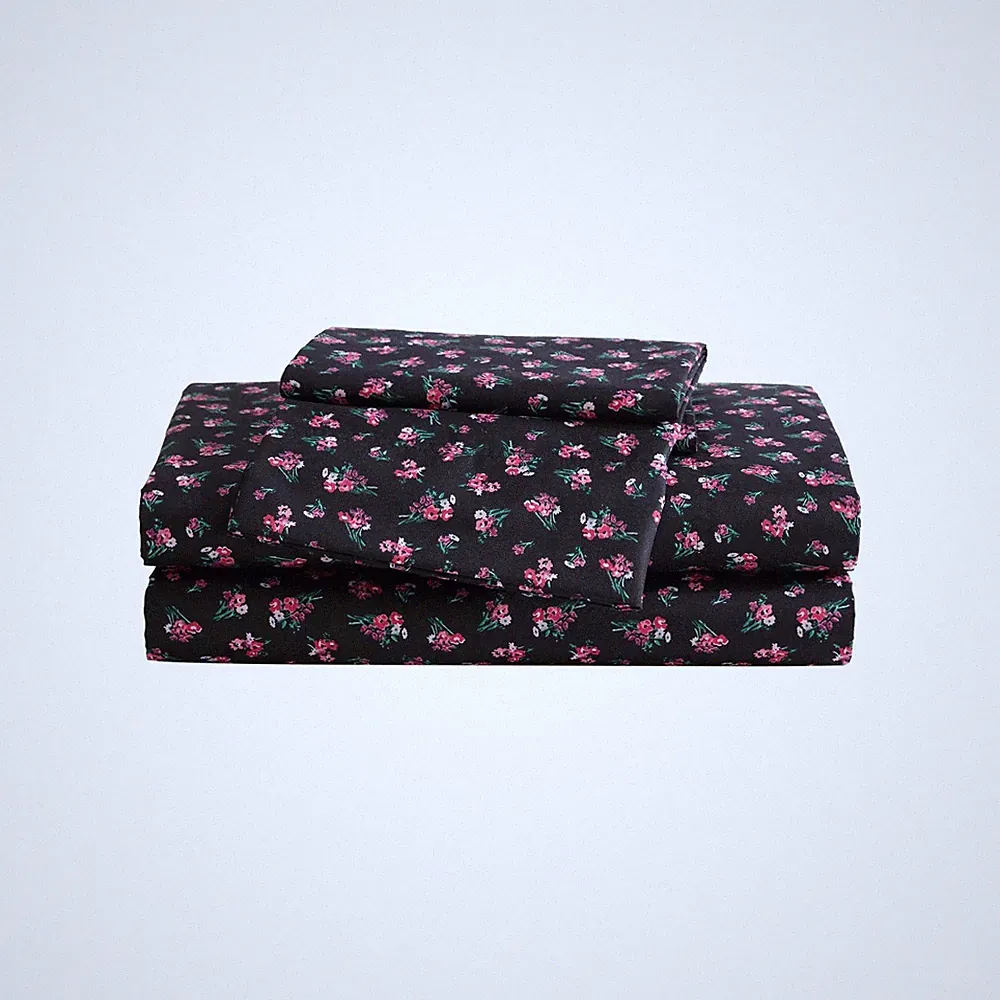 Betsey Johnson - King Bed Sheets, Soft & King, Bouquet Ditsy Black