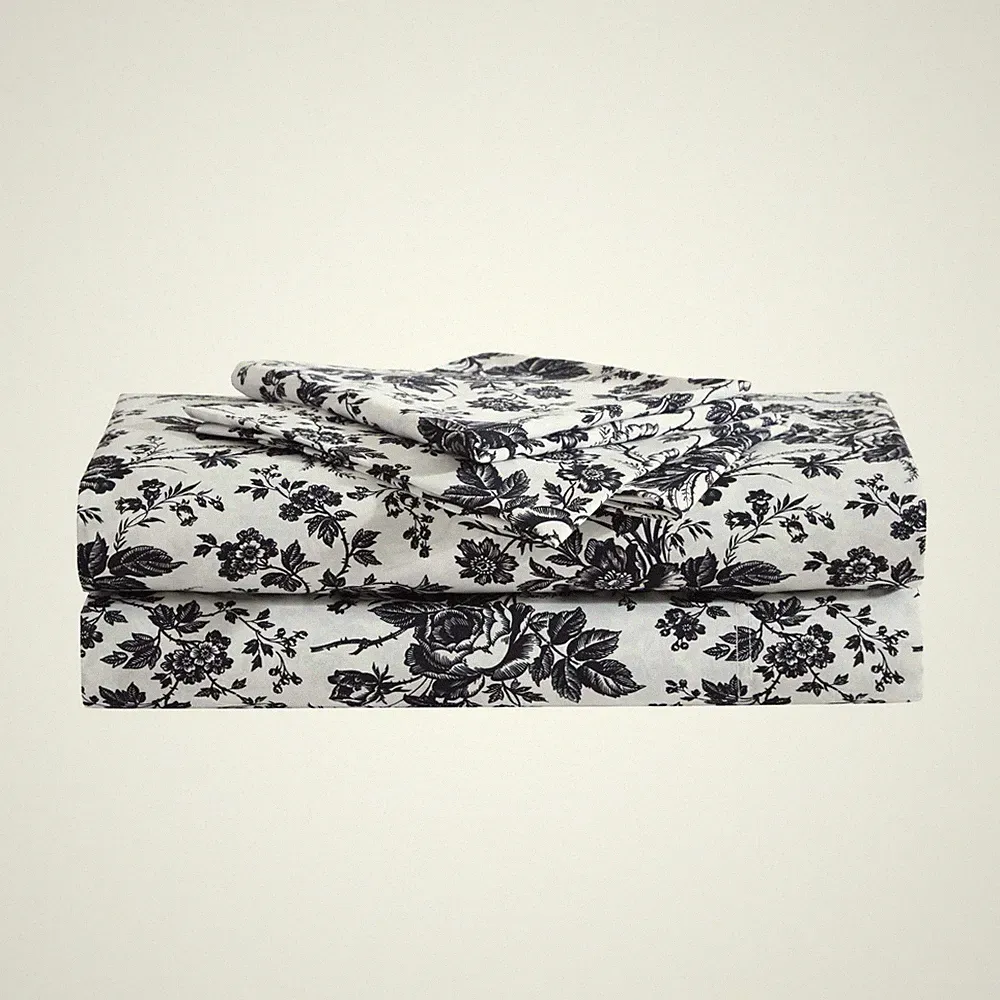 Betsey Johnson - Queen Bed Sheets, Soft & Queen, Betseys Toile Black