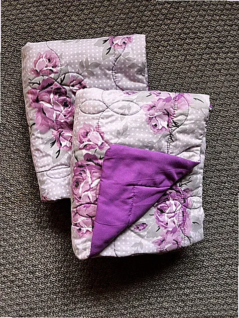 Betsey Johnson Quilted Purple Floral Pillow Shams, 2, Standard, 20"x26"