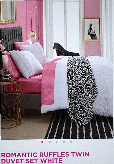 Betsey Johnson Write Romantic Ruffles Twin Duvet Bedding Set & 1 Sham Rare
